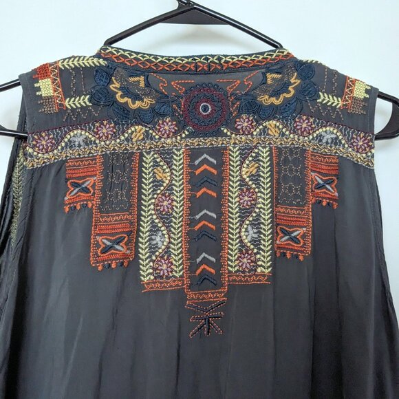 Johnny Was Biya Embroidered Boho Sleeveless Drape Oversize Tunic Size XS/S/M/L - Picture 5 of 7